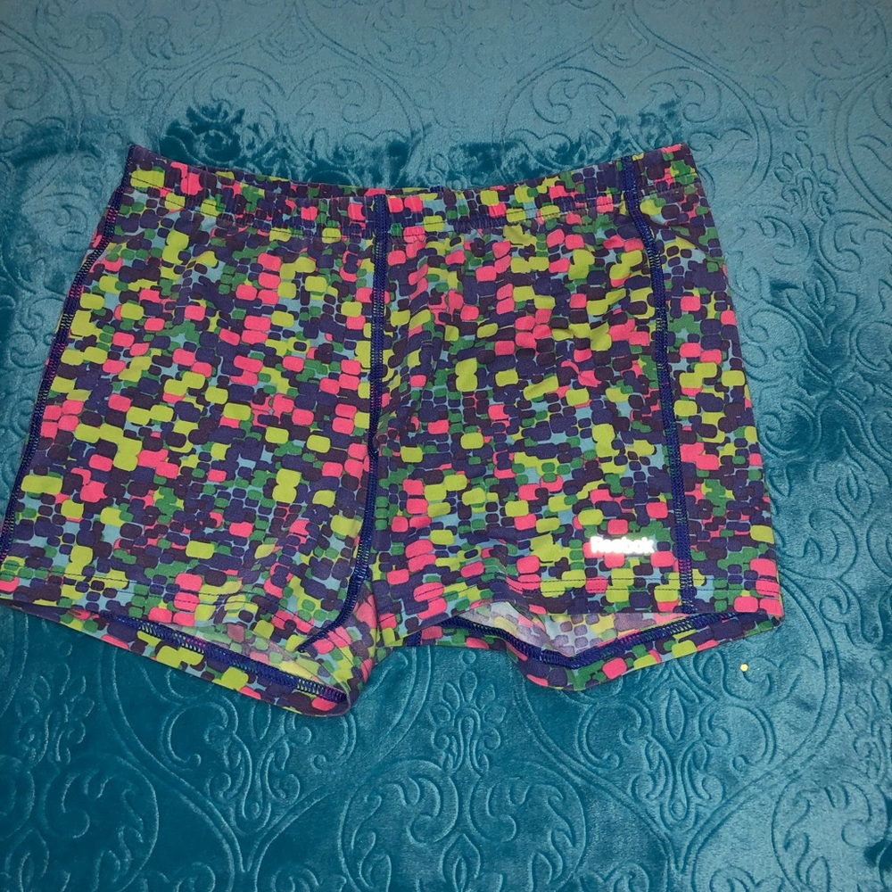 Rebook blue/pink/purple compression shorts youth l